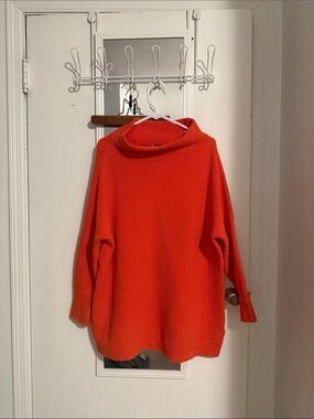 Free People Oversized Orange Turtleneck Sweater